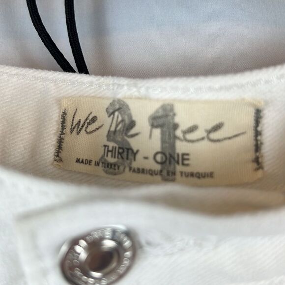 Free People Maggie Mid Rise Denim Shorts -Optic White- Size 31 - Picture 3 of 7